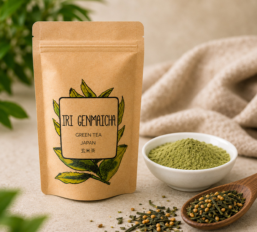 Iri Genmaicha Leo Tea w opakowaniu doypack